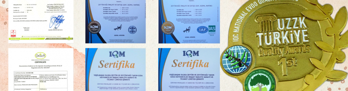 Yeşilbaşak Olea Sertifikaları | Kalite ve Güven Belgeleri